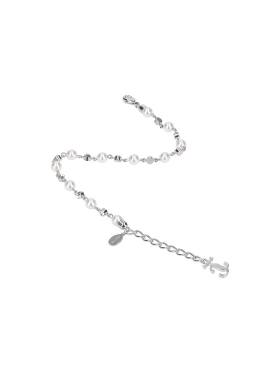 26FW 지미추 주얼리 PEARL CRYSTAL ANKLET XYYSILVER WHITE CRYSTAL - JIMMY CHOO