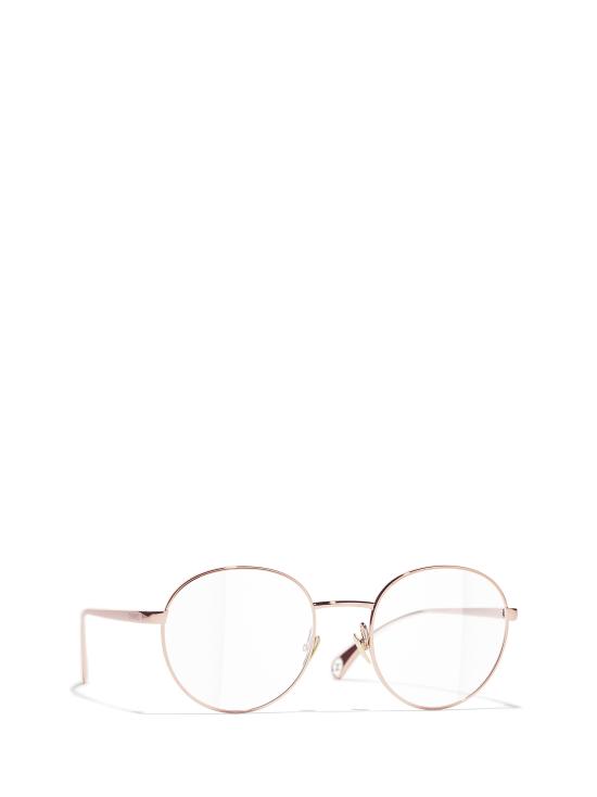 26FW 샤넬 오벌 메탈 안경 CH2209 C226 BEIGE PINK GOLD - CHANEL