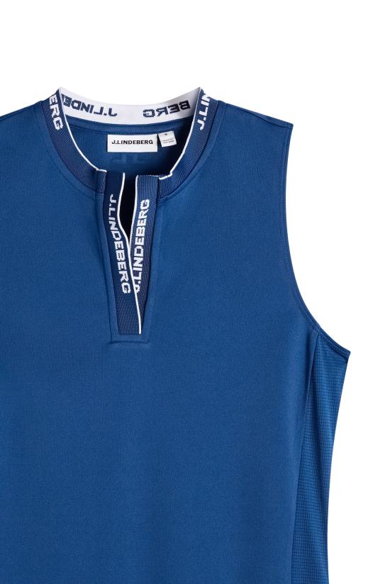26SS 제이린드버그 LEYA 슬리브리스 탑 GWJT17069 O341 ESTATE BLUE DOM - J LINDEBERG