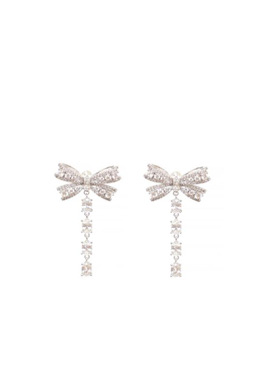 26FW 셀프 포트레이트 주얼리 PF26602ESLCRYSTAL BOWSILVER