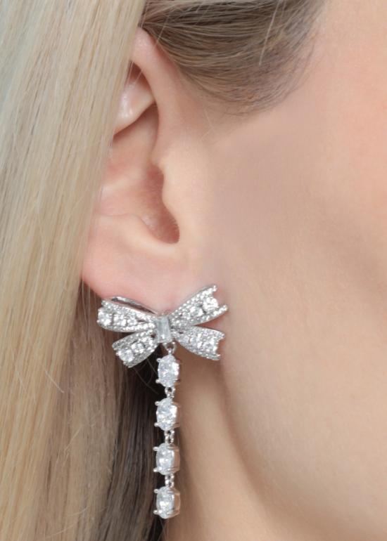 26FW 셀프 포트레이트 주얼리 PF26602ESLCRYSTAL BOWSILVER - SELF PORTRAIT