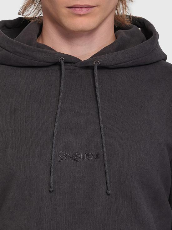 26FW 생로랑 후드 티셔츠 818538 GREY - SAINT LAURENT
