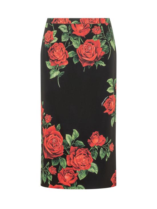 26FW 돌체앤가바나 미디 스커트 F4CSJTFSA9R HN6EJ ROSE ROSSE FDO NERO