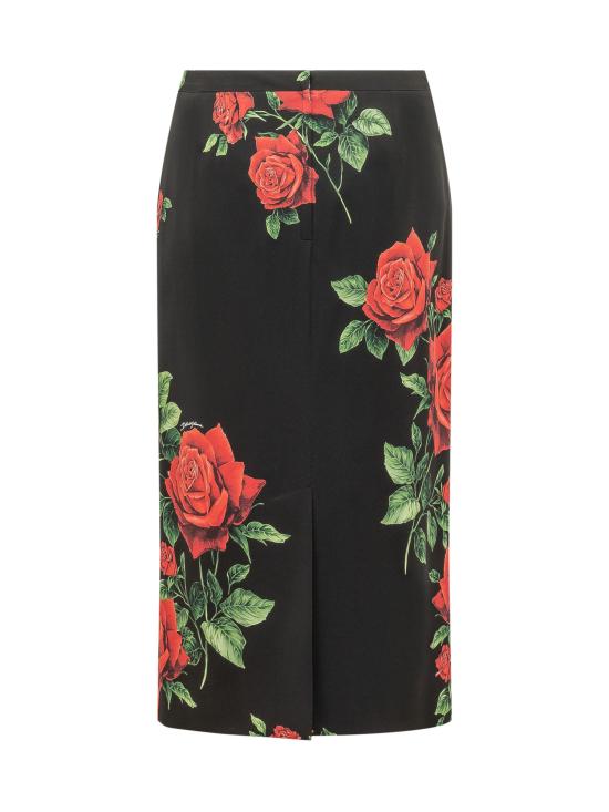 26FW 돌체앤가바나 미디 스커트 F4CSJTFSA9R HN6EJ ROSE ROSSE FDO NERO - DOLCE & GABBANA