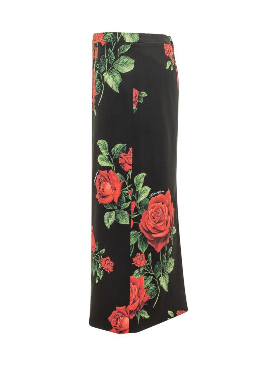 26FW 돌체앤가바나 미디 스커트 F4CSJTFSA9R HN6EJ ROSE ROSSE FDO NERO - DOLCE & GABBANA