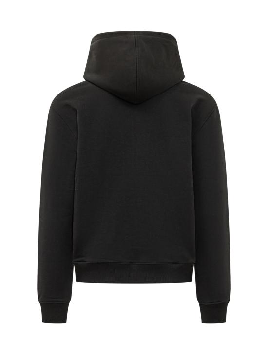 26FW 아미 스몰 하트 로고 코튼 후드 집업 HSW765730 045 BLACK WHITE NATURAL - AMI