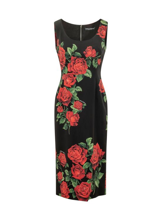 26FW 돌체앤가바나 미디 원피스 F622MTFSA9R HN6EJ ROSE ROSSE FDO NERO
