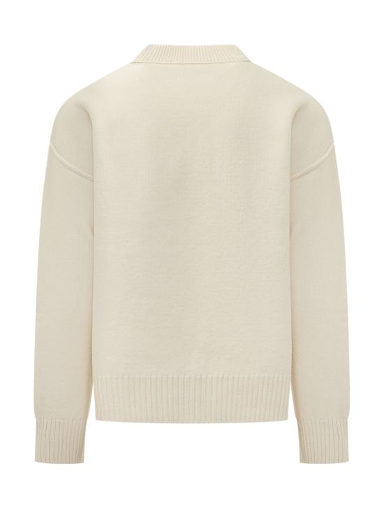 26FW 아미 빅 하트 울 크루넥 스웨터 UKS838018 151 OFF WHITE BLACK - AMI