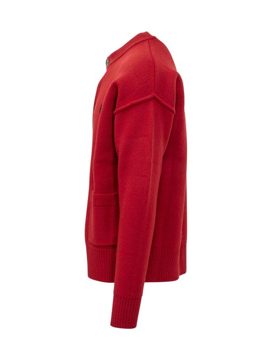 26FW 아미 ADC 크루넥 가디건 UKC368018 A252 ROUGE RUBIS - AMI
