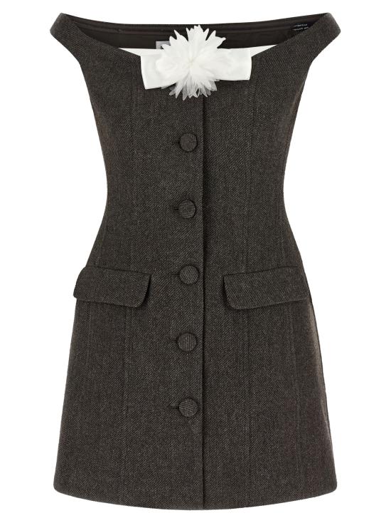 26FW 셀프 포트레이트 숏 원피스 AW26076SBRBROWN