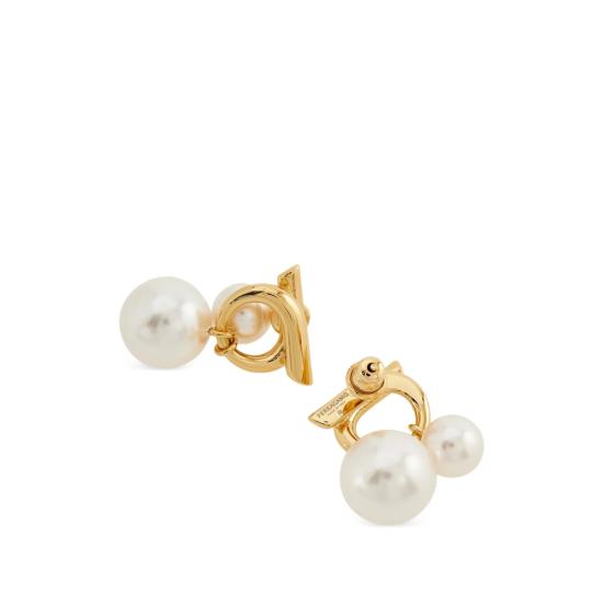 26FW 살바토레 페라가모 이어링 760805 0780384 OROWH GOLD WHITE - SALVATORE FERRAGAMO