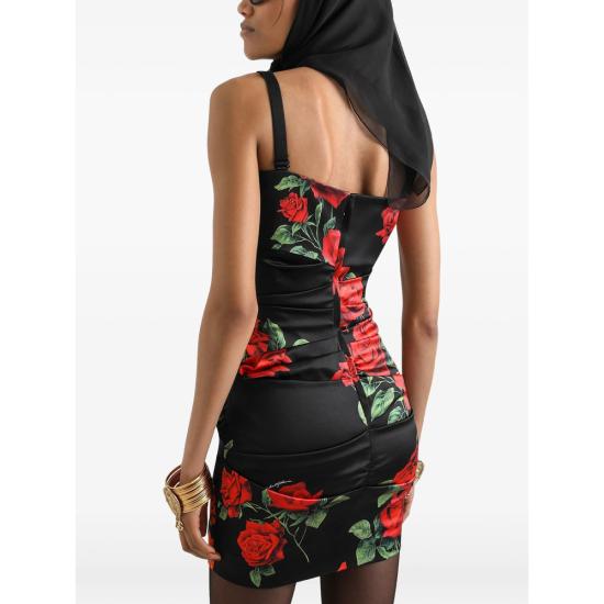 26FW 돌체앤가바나 숏 원피스 F619AT FSA9S HN6EJ BLACK RED - DOLCE & GABBANA