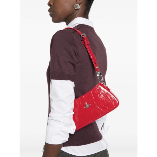 26FW 비비안웨스트우드 ORB 타샤 레더 스터드 숄더백 5801000JW L00EO H401 RED - VIVIENNE WESTWOOD