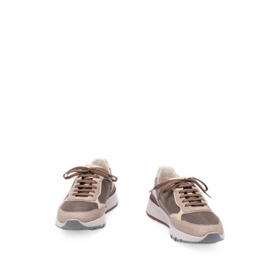 26FW 브루넬로 쿠치넬리 누벅 레더 스웨이드 러닝 스니커즈 MZUSNEO355 CYR60 BROWN NEUTRALS - BRUNELLO CUCINELLI