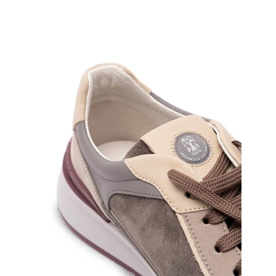 26FW 브루넬로 쿠치넬리 누벅 레더 스웨이드 러닝 스니커즈 MZUSNEO355 CYR60 BROWN NEUTRALS - BRUNELLO CUCINELLI