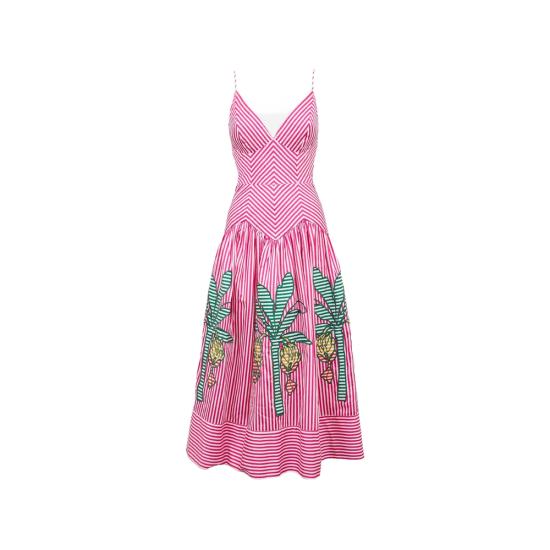 26FW 팜 리오 미디 원피스 355811 L0022 PINK WHITE