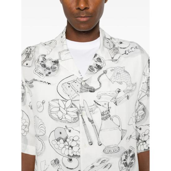 26FW 자크뮈스 반팔 셔츠 SHM00646 AW00930 1TA WHITE BLACK - JACQUEMUS