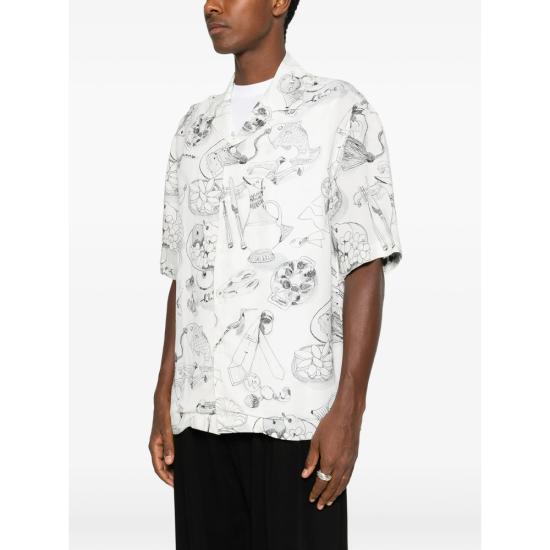 26FW 자크뮈스 반팔 셔츠 SHM00646 AW00930 1TA WHITE BLACK - JACQUEMUS