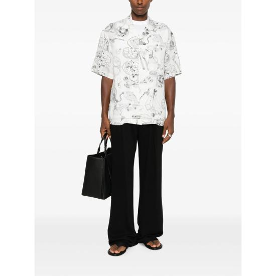 26FW 자크뮈스 반팔 셔츠 SHM00646 AW00930 1TA WHITE BLACK - JACQUEMUS