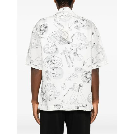 26FW 자크뮈스 반팔 셔츠 SHM00646 AW00930 1TA WHITE BLACK - JACQUEMUS