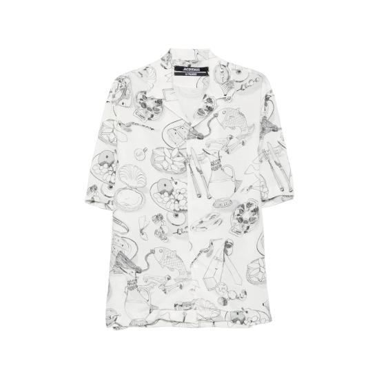 26FW 자크뮈스 반팔 셔츠 SHM00646 AW00930 1TA WHITE BLACK