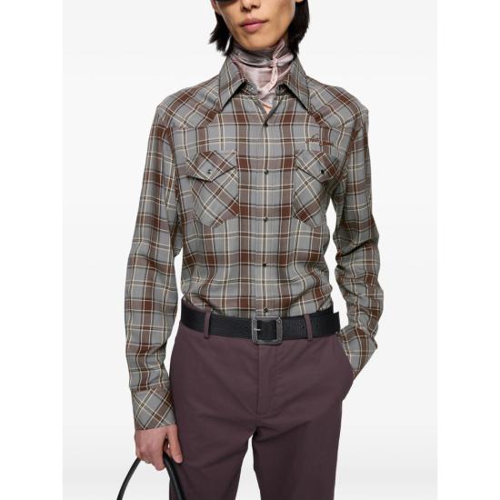 26FW 아크네 스튜디오 긴팔 셔츠 BB0715 MGREY GREY BROWN - ACNE STUDIOS