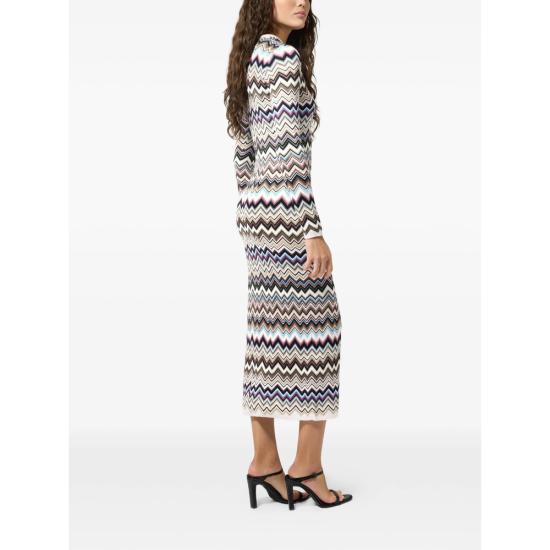 26FW 미소니 롱 원피스 DS26WG28 BK01KO SMSPL WHITE BLACK - MISSONI
