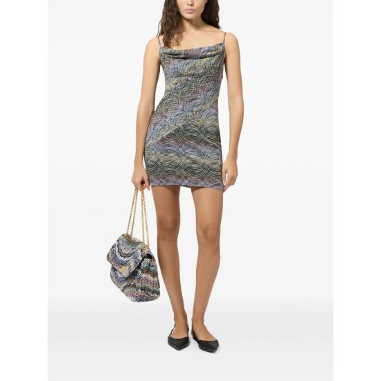26FW 미소니 숏 원피스 DS26WG22 BR015S SMSON BLUE GREY - MISSONI