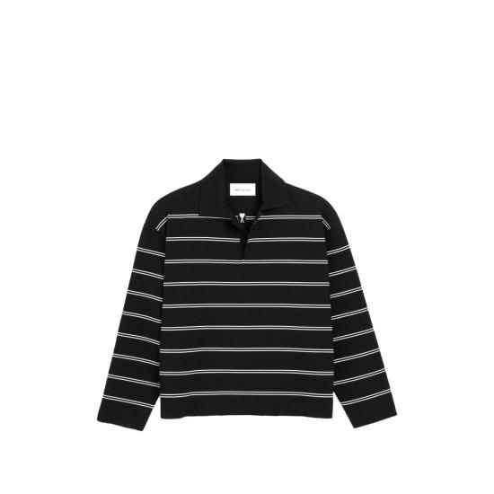 26FW 아미 폴로 티셔츠 UPL459 KN0194 004 BLACK WHITE