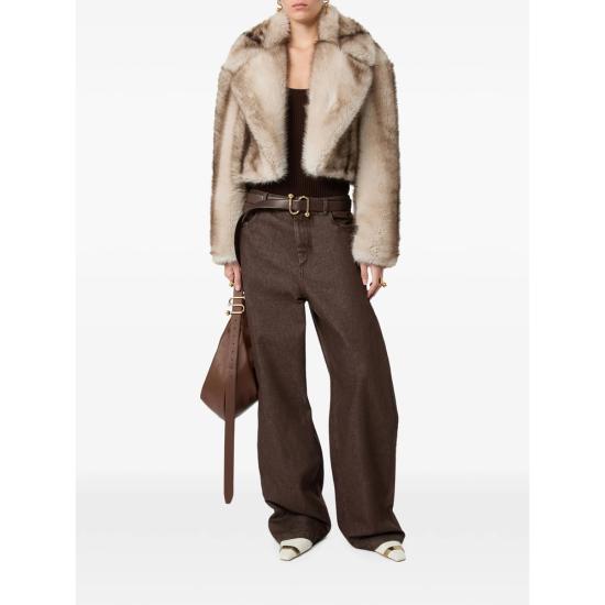 26FW 스포트막스 무스탕 SPXQUANTUM 265F 002 BROWN NEUTRALS - SPORTMAX