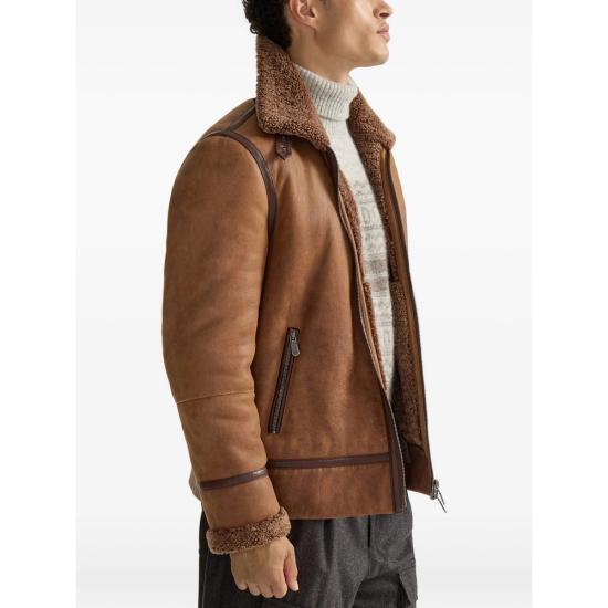 26FW 브루넬로 쿠치넬리 가죽 자켓 MPMTR2093 C4269 BROWN - BRUNELLO CUCINELLI