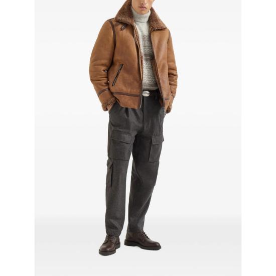 26FW 브루넬로 쿠치넬리 가죽 자켓 MPMTR2093 C4269 BROWN - BRUNELLO CUCINELLI