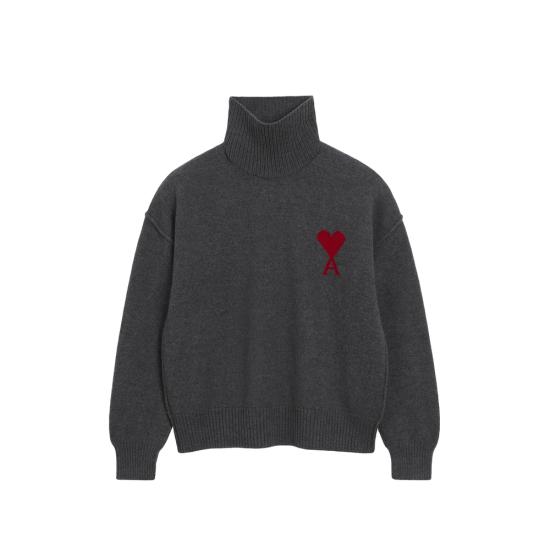 26FW 아미 ADC 터틀넥 스웨터 UKS839 018 084 GREY - AMI