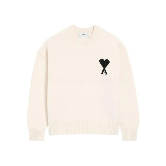 26FW 아미 빅 하트 울 크루넥 스웨터 UKS838 018 151 NEUTRALS