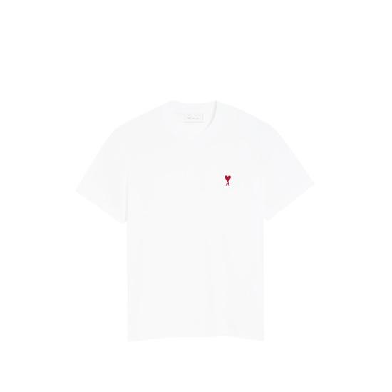 26FW 아미 스몰 하트 로고 티셔츠 BFUTS035 724 100 WHITE