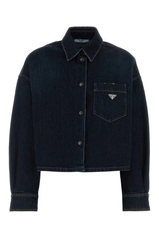 26FW 프라다 크롭드 데님 셔츠 자켓 GFC070SOOO19VI F0008 Blue
