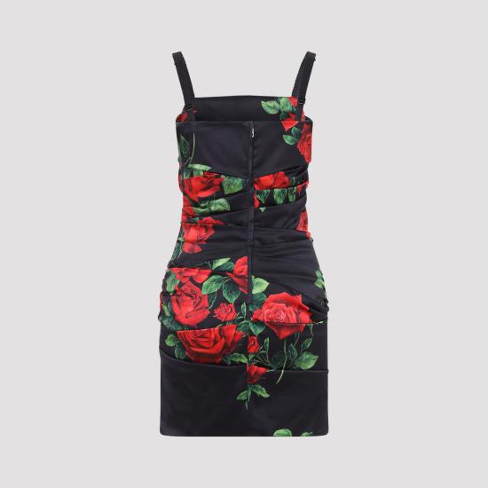 26FW 돌체앤가바나 숏 원피스 F619AT FSA9S HN6EJ ROSE ROSSE NERO - DOLCE & GABBANA