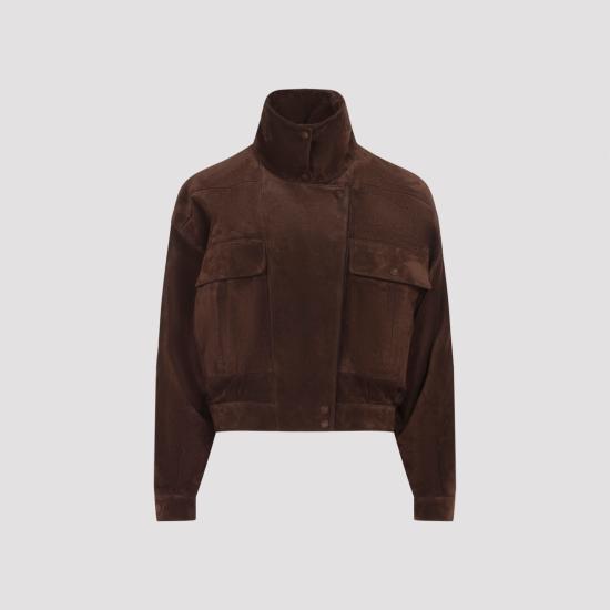 26FW 생로랑 무스탕 785562 YC2AY 2372 EBENE - SAINT LAURENT