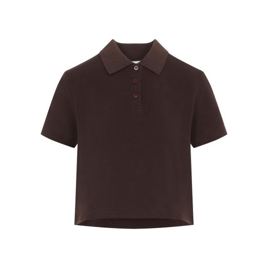 26FW 생로랑 폴로 티셔츠 A003I4 Y38EK 2019 CHOCOLAT - SAINT LAURENT