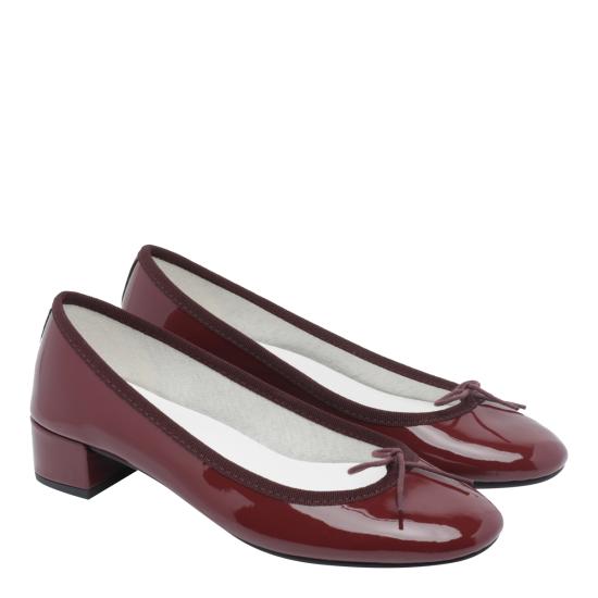 26FW 레페토 까미유 곰므 미들 힐 발레리나 V080VLUX 1450 Red - REPETTO
