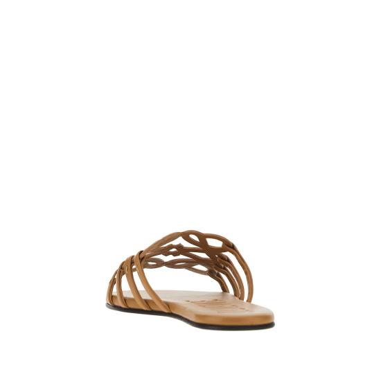 26SS 로에베 페탈 애너그램 소프트 카프스킨 슬라이드 LPEA465X06 Beige - LOEWE