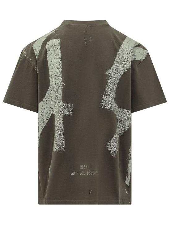 26FW 44레이블 반팔 티셔츠 B0030670FA724 P841 BROWN PALUDE MEGA 44 SAND - 44 LABEL