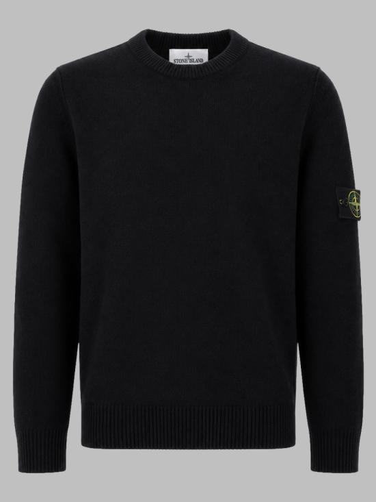 26FW 스톤 아일랜드 램스울 립드 트림 레귤러 핏 크루넥 점퍼 L2S155100072 S00A3V0029 BLACK - STONE ISLAND