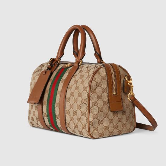 26SS 구찌 오피디아 미디움 보스턴 백 857595FAFUF 9870 CAMEL DARK PURPLE - GUCCI