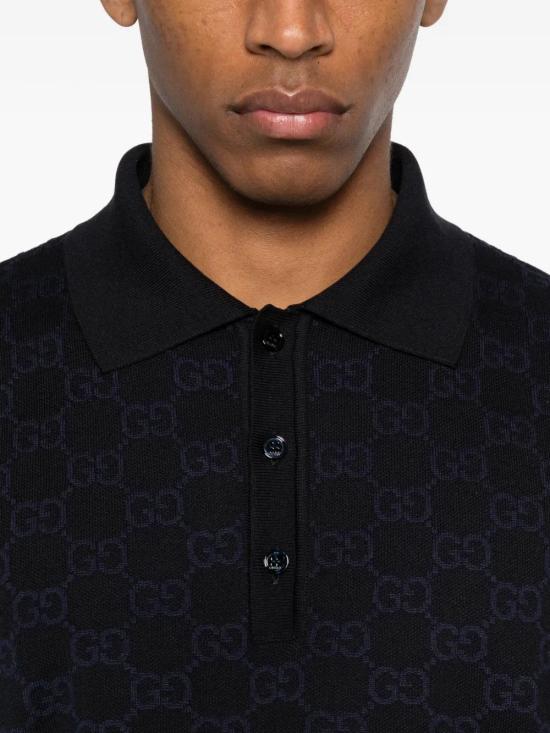 26SS 구찌 GG 코튼 실크 자카드 폴로 셔츠 855058XKFEN 4588 - GUCCI