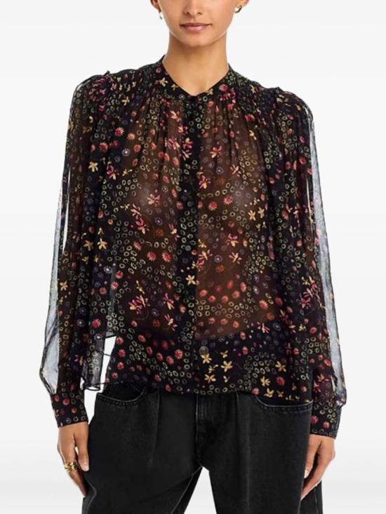 26FW 이자벨마랑에뚜왈 탑 HT0947FA D3J01E BKEC BLACK ECRU - ISABEL MARANT ETOILE