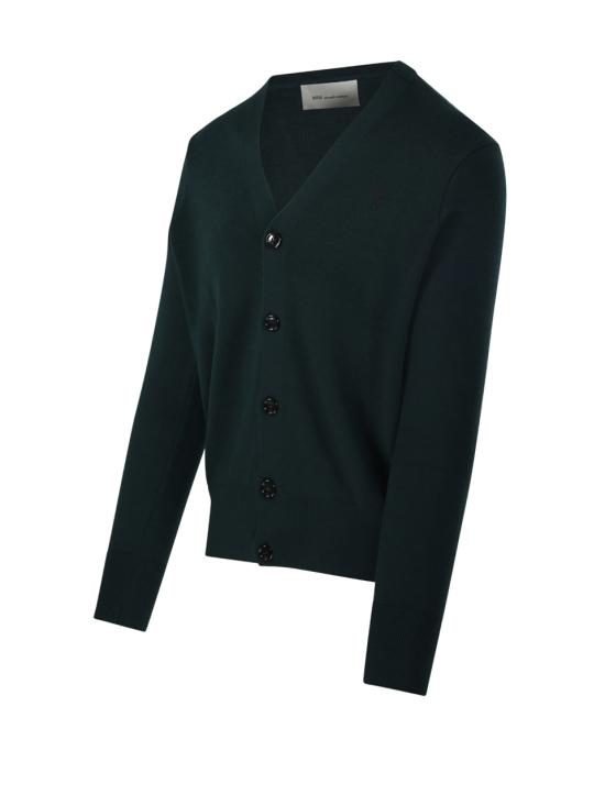 26FW 아미 ADC 울 V넥 가디건 HKC361 001 A258 VERT BOUTEILLE NOIR - AMI