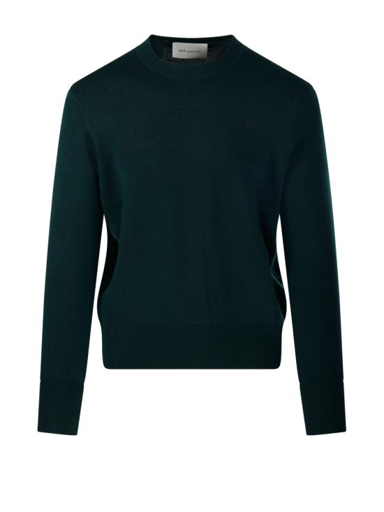 26FW 아미 ADC 크루넥 스웨터 HKS826 001 A258 VERT BOUTEILLE NOIR