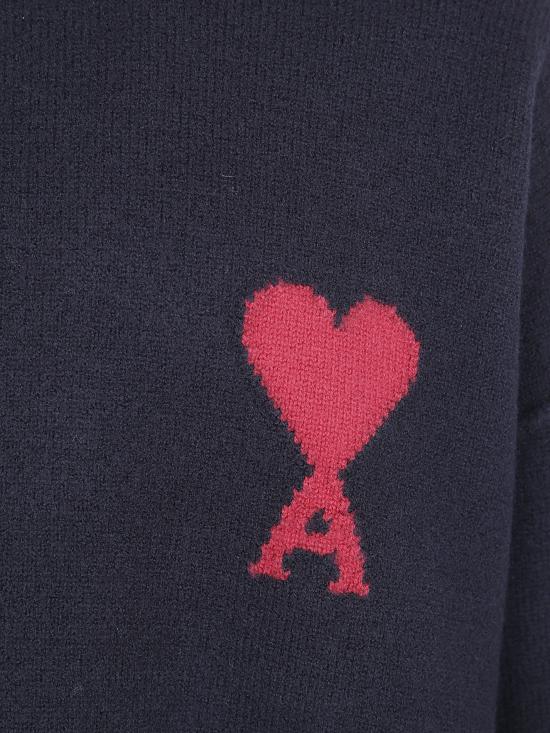 26FW 아미 빅 하트 울 크루넥 스웨터 UKS838 018 099 009 BLACK RED - AMI