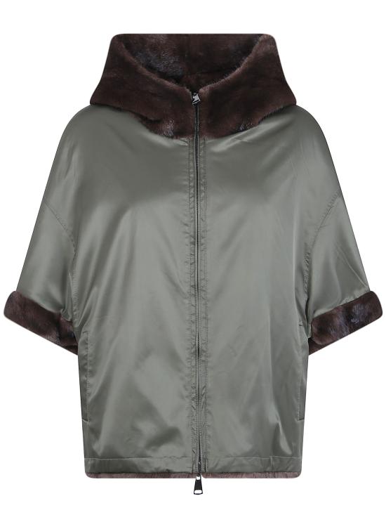 26FW 베타 코라디 케이프 B902DUDU 00070 THYME DARK BROWN